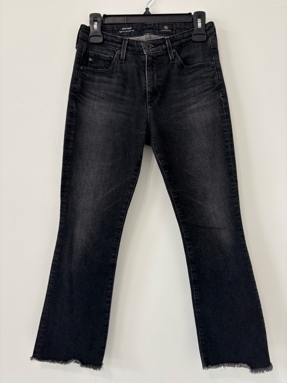 #347 AG Jodi Crop Slim Flare Jeans Sz 25R Black EUC - Picture 2 of 11